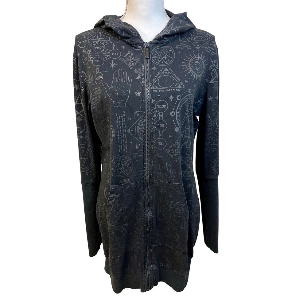 KiILLSTAR Unholy Sabbath Longline Hoodie XL Black Goth Witchy Emo Halloween AOP